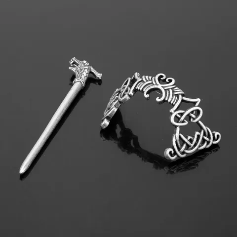 Vintage Viking Dragon Celtic Knot Hair Pin Antique Silver Gold Alloy Hair Accessory For Women Retro Jewelry