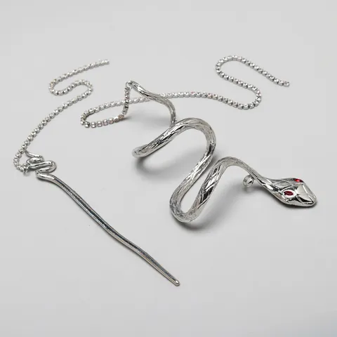 Forcina a Serpente Argentata con Nappa in Strass alla Moda Forcina per Capelli in Metallo Minimalista Accessorio per Donna Gioielli