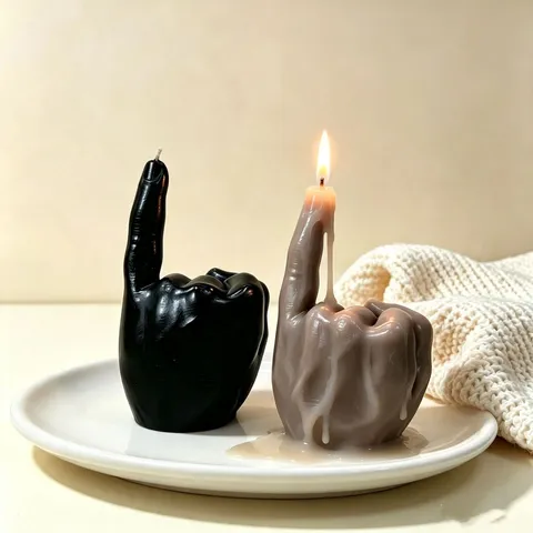 Pinky Finger Gesture Scented Candle Creative Hand Shaped Sculpture Aroma Wax Candle Home Decor Souvenir