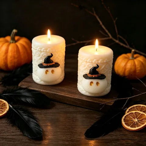 Halloween Χαριτωμένο Φάντασμα Αρωματικό Κερί Καπέλο Μάγου Ανάγλυφο Κερί Σόγιας Με Κουτί Δώρου Πάρτι Διακόσμηση Σπιτιού