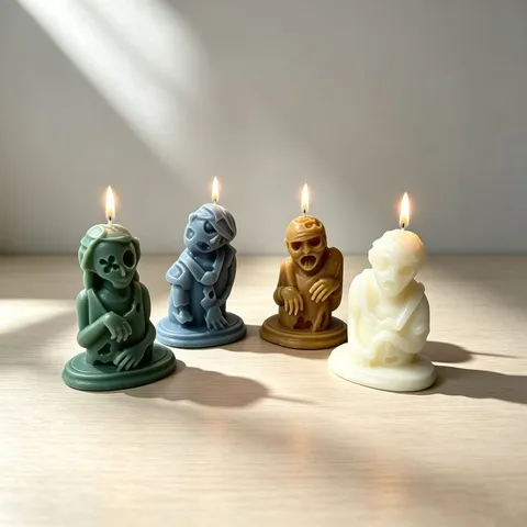 Halloween Gothic Creepy Doll Scented Candle Retro Zombie Sculpture Fragrance Candle For Home Decor Party Gift