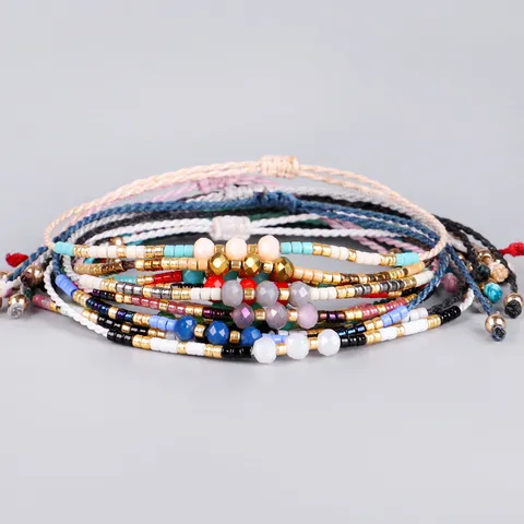 Braccialetto Intrecciato a Mano Con Perline Colorate per Donna Bracciale Regolabile in Stile Bohemien Miyuki Gioielli Amicizia
