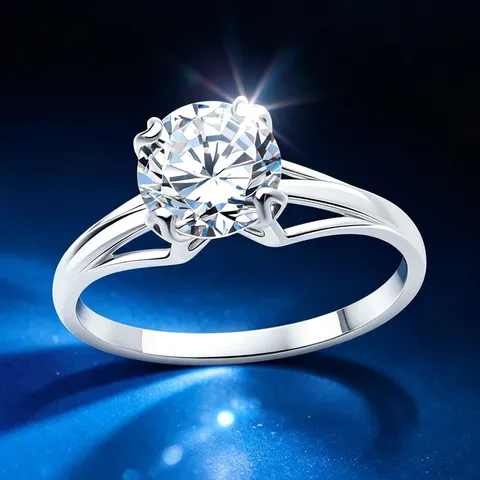 925 Sterlingsilber Ring Für Damen Minimalistischer Zirkonia Solitär Split Shank Verlobungs Hochzeit Party Schmuck Geschenk Rhodinierter Ring