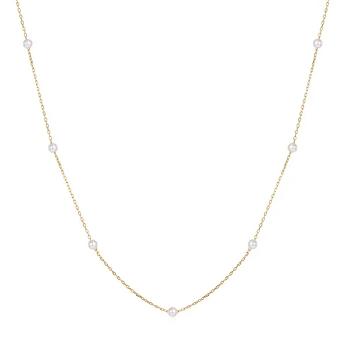 925 Sterling Silver Artificial Pearl Necklace For Women Minimalist Fashion Choker Jewelry Elegant Fine Chain Pearl Necklaces Daily Date Gift