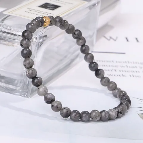 Sommer Neu 4mm Naturstein Stretch Armband Ring Set Labradorit Perle Yoga Schmuck Für Damen Herren Handgefertigt Geschenk
