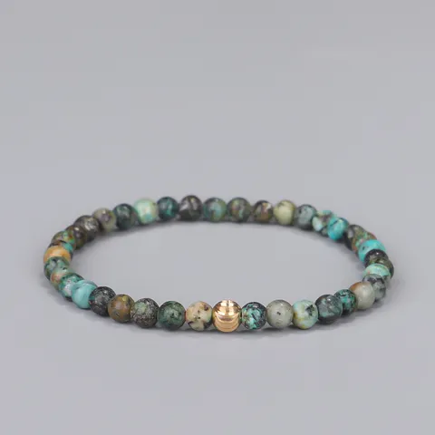 Böhmischer Afrikanischer Türkis Perlen Stretch Armband Und Ring Für Damen Yoga Naturstein Schmuck Mit Gold Legierung Perle