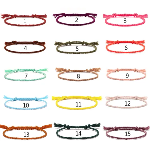 Handgefertigtes Gewebtes Baumwollkordel Armband Einfach Einfarbig Verstellbares Seil Handkette Mit Quasten Damen Mädchen Schmuck