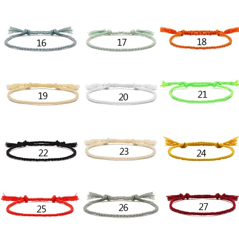 Handgefertigtes Gewebtes Baumwollkordel Armband Einfach Einfarbig Verstellbares Seil Handkette Mit Quasten Damen Mädchen Schmuck