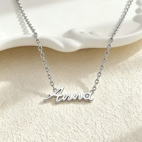 Personalisierte 925 Sterlingsilber Anna Namen Halskette Mit Zirkonia Eingelegt Schlüsselbeinkette Minimalistischer Schmuck Für Damen Geschenk
