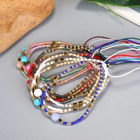 Bracciale Boho in Perline Miyuki Fatto a Mano Pietra Semipreziosa Ematite Intrecciato Braccialetto dell'Amicizia Donna Gioielli Regolabili