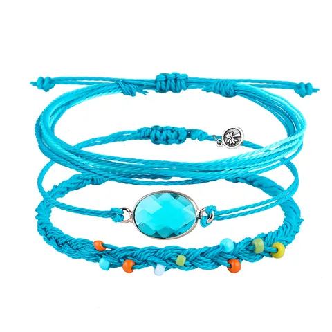 Bohemian Geflochtenes Kordel Armband Set Für Damen Handgefertigt Bunte Perlen Strass Armbänder Urlaubs Schmuck Geschenk
