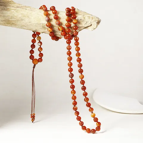 Natuurlijke Rode Agaat Mala Kralen Ketting Met Kwastje Meditatie Gebedskralen Voor Mannen Vrouwen Zen Sieraden Armband
