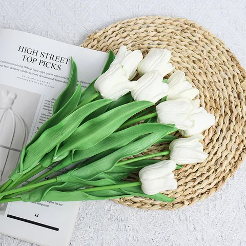 Artificial Tulip Flowers PU Touch Real Artificial Flowers For Home Decor Wedding Party Photography Props Bouquet