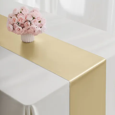 Camino de Mesa de Satén de Color Sólido Estilo Nórdico Poliéster Brillo Sedoso Mantel para Fiesta de Boda Decoración de Mesa