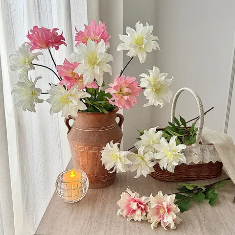 Künstliche Dahlien Blumen Seide Falsche Blumen Für Zuhause Wohnzimmer Tischdekoration Hochzeit Party Fotografie Requisiten