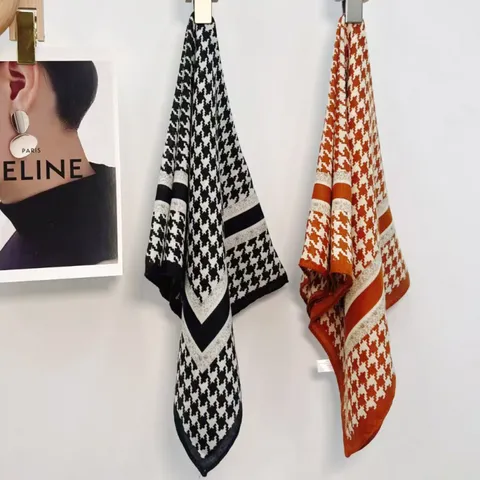 Mujer Moda Satén Pañuelo Cuadrado Estampado Geométrico Pata de Gallo Pañuelo de Cuello Elegante Chic Conmutación Diaria Pañuelo de Cabeza