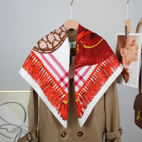 Pañuelo Cuadrado de Satén con Estampado Geométrico de Silla Vintage Mujeres Moda Versátil Tacto de Seda Pañuelo Hijab