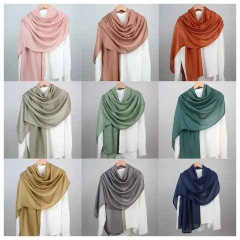 Zachte Modal Effen Kleur Sjaal voor Dames Lichtgewicht Ademend Lange Omslagdoek Glanzend Katoen Linnen Gevoel Hijab Accessoires