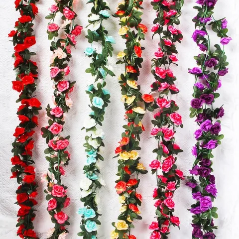 Künstliche Rosen-Girlande Hängende Seidenblumenranke Wasserfall Künstliche Rose Dekoration Für Hochzeit Party Haus Decken Deko