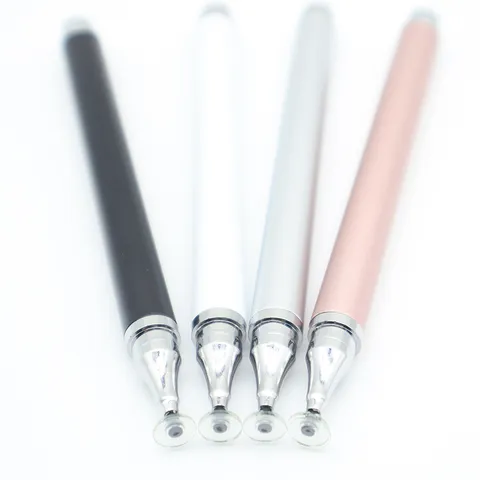 Lápiz Óptico Pasivo Universal Punta de Disco Transparente Lápiz Capacitivo de Metal para Pantalla Táctil para Tableta Smartphone iPad