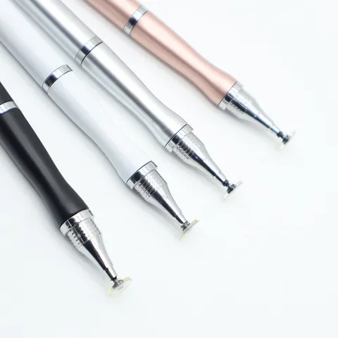 Lápiz Táctil Capacitivo Universal 2 en 1 Con Punta de Disco Y Fibra Lápiz Para Pantalla Táctil Para Tableta Teléfono Dibujo