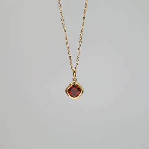 Chic Pierres de Naissance Collier Pendentif Zircon Amovible Plaqué Or 18K Cuivre Collier Pour Femmes Bijoux de Mode