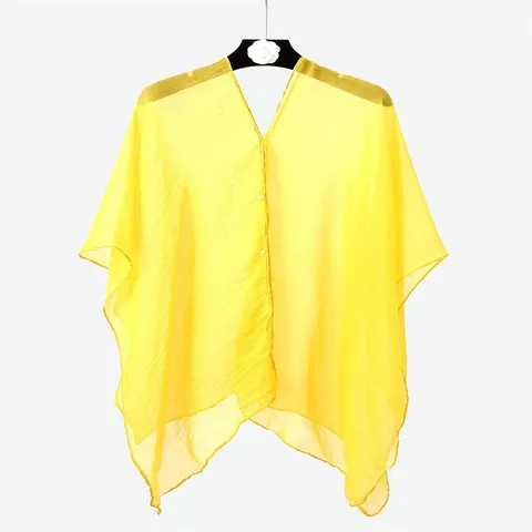 Women's Chiffon Solid Color Sun Protection Shawl Summer Lightweight Beach Cover-up Printed Scarf Top For Vacation Holiday