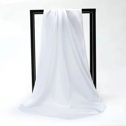 Solid Color Large Square Satin Scarf For Women Silk Smooth Ethnic Style Headscarf Performance Hair Scarf Travel Sun Protection Bandana
