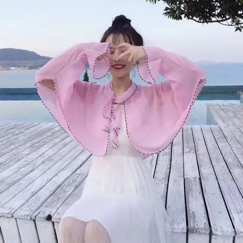 Châle de Protection Solaire en Chiffon pour Femmes Couleur Unie Cape Légère pour Conduite Cyclisme Plage Écharpe Nœud Été Plein Air