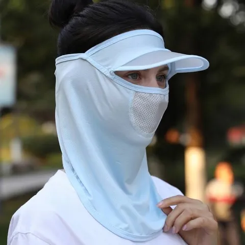 Breathable Ice Silk Face Mask For Men Women Sun Protection Balaclava UV Protection Full Face Neck Cover Outdoor Cycling Mask