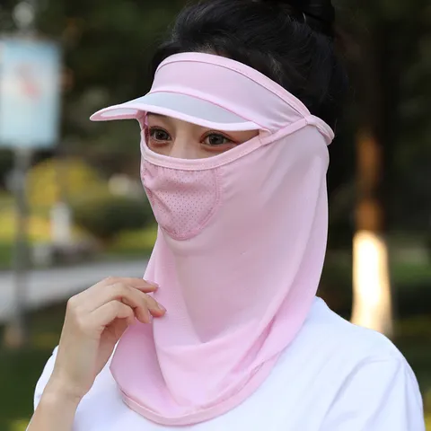Breathable Ice Silk Face Mask For Men Women Sun Protection Balaclava UV Protection Full Face Neck Cover Outdoor Cycling Mask