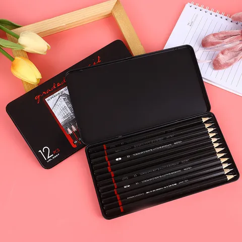 Professional Sketching Pencils 2H-8B Drawing Pencils For Artists Drafting Writing Black Wood Artistic Drawing Supplies