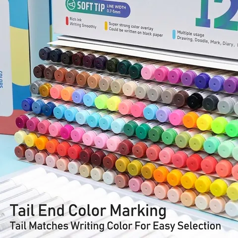 Professionelles Acrylmarker-Set 36-126 Farben Soft-Tip Auf Wasserbasis Schichtbare Marker Für Künstler Studenten Kunstmalbedarf