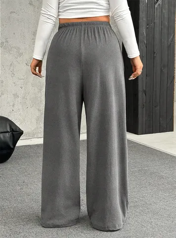 Pantaloni da Donna a Vita Alta a Gamba Dritta Casual con Coulisse Pantaloni Larghi Morbidi Comodi Traspiranti Moda Autunno