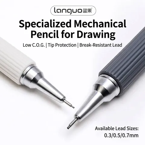 Professional Metal Mechanical Pencil For Artistic Drawing Drafting Low Center Of Gravity Soft Grip Student Writing Supplies