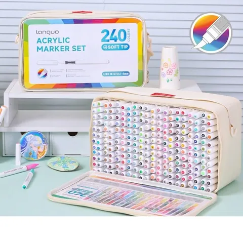 Acrylic Marker Set With Soft Brush Tip Direct Liquid Multicolor Painting Pens Gift Set For Art Students DIY Stone Shell Painting