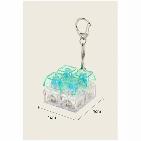 Llavero de Interruptor de Teclado Mecánico Fidget Juguete Clicker Luminoso Antiestrés Colgante de Tecla Mecánica de Plástico para Oficina