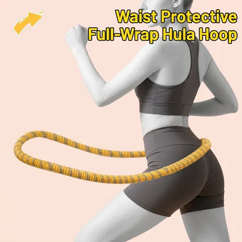 Hula Hoop a Molla Morbida Appesantita Rivestimento in Poliestere Allenatore Vita Silenzioso Attrezzatura Fitness Regolabile per Casa