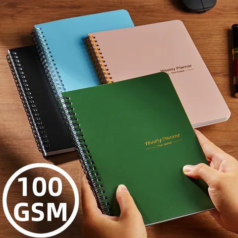 A5 Agenda Settimanale da 52 Settimane Senza Data Taccuino a Spirale Carta Spessa Organizzatore Per Scuola Ufficio Forniture