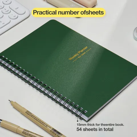 A5 Agenda Settimanale da 52 Settimane Senza Data Taccuino a Spirale Carta Spessa Organizzatore Per Scuola Ufficio Forniture