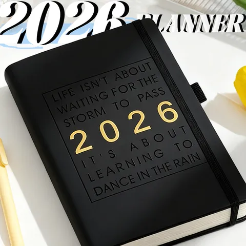 Agenda Annuale 2026 A5 Pianificatore Giornaliero Settimanale Mensile Copertina in Ecopelle Carta Senza Acidi Taccuino Business