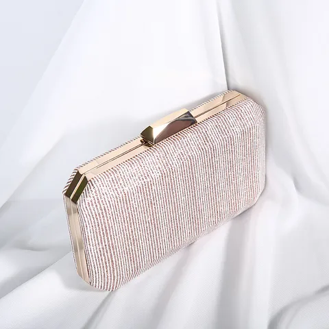 Vintage Gestreifte Schimmer Abendtasche Für Damen Elegante Retro Metallschloss Clutch Bankett Hochzeit Party Kleid Handtasche Große Kapazität Tasche