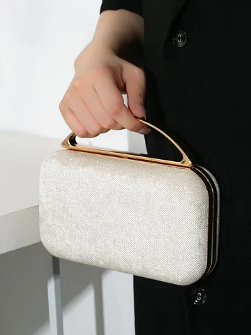 Luxus Metallgriff Glitzer Abendtasche Für Damen Elegante Bankett Party Handtasche Funkelnde Hochzeitstasche Hartschale