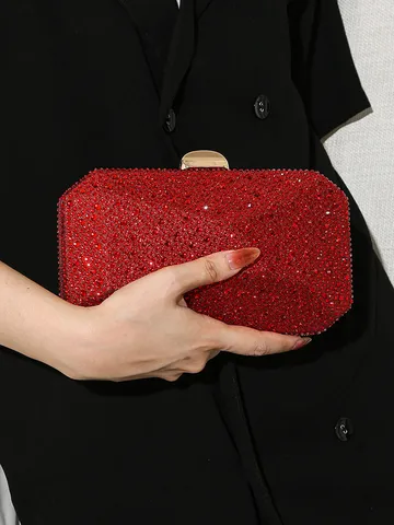 Luxus Strass Abendtasche Funkelnde Legierung Clutch Glamouröse Bankett Handtasche Kette Umhängetasche Für Party Hochzeit Damen