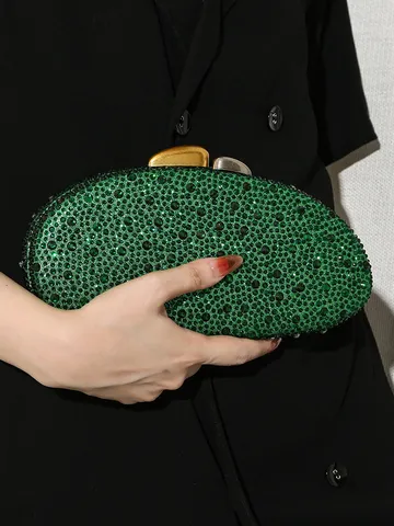 Vintage Strass Abendtasche Luxus Glitzer Clutch Für Damen Hochzeit Party Elegant Muschel Umhängetasche