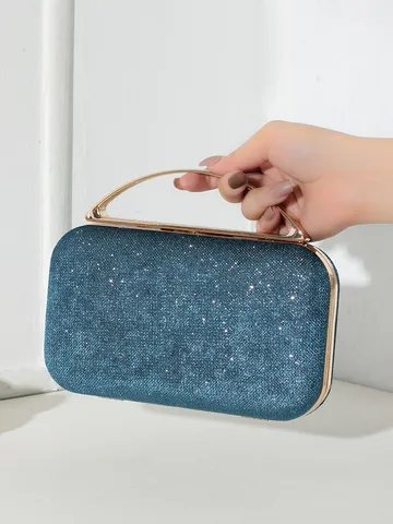 Luxus Metallgriff Glitzer Abendtasche Für Damen Elegante Bankett Party Handtasche Funkelnde Hochzeitstasche Hartschale