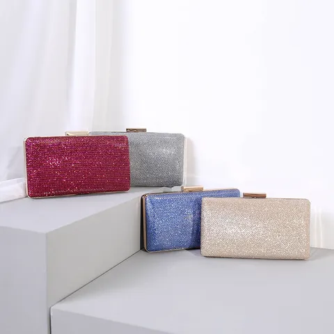 Damen Glitzernde Abend Clutch Tasche Elegante PU Leder Handtasche Für Bankett Hochzeit Party Formelle Damen Quadratische Tasche