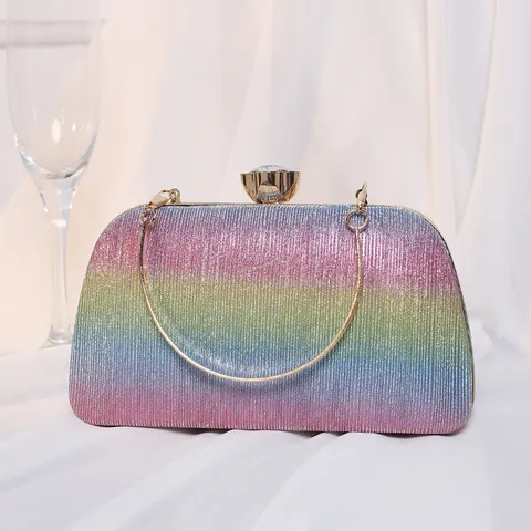 Luxus Gradient Pailletten Abendtasche Für Damen Strass Blume Verschluss Hochzeit Party Clutch Handtasche Umhängetasche