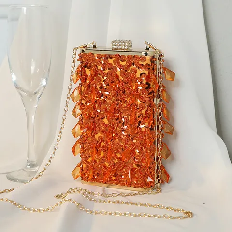 Perlenstickerei Abendtasche Vintage Pailletten Clutch Tasche Strass Verschluss Metallrahmen Handtasche Für Bankett Hochzeit Party