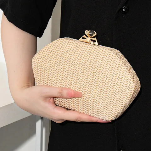 Elegante PU Strass Abendtasche Für Damen Geflochtene Textur Glitzer Formelle Bankett Party Handtasche Mit Kette